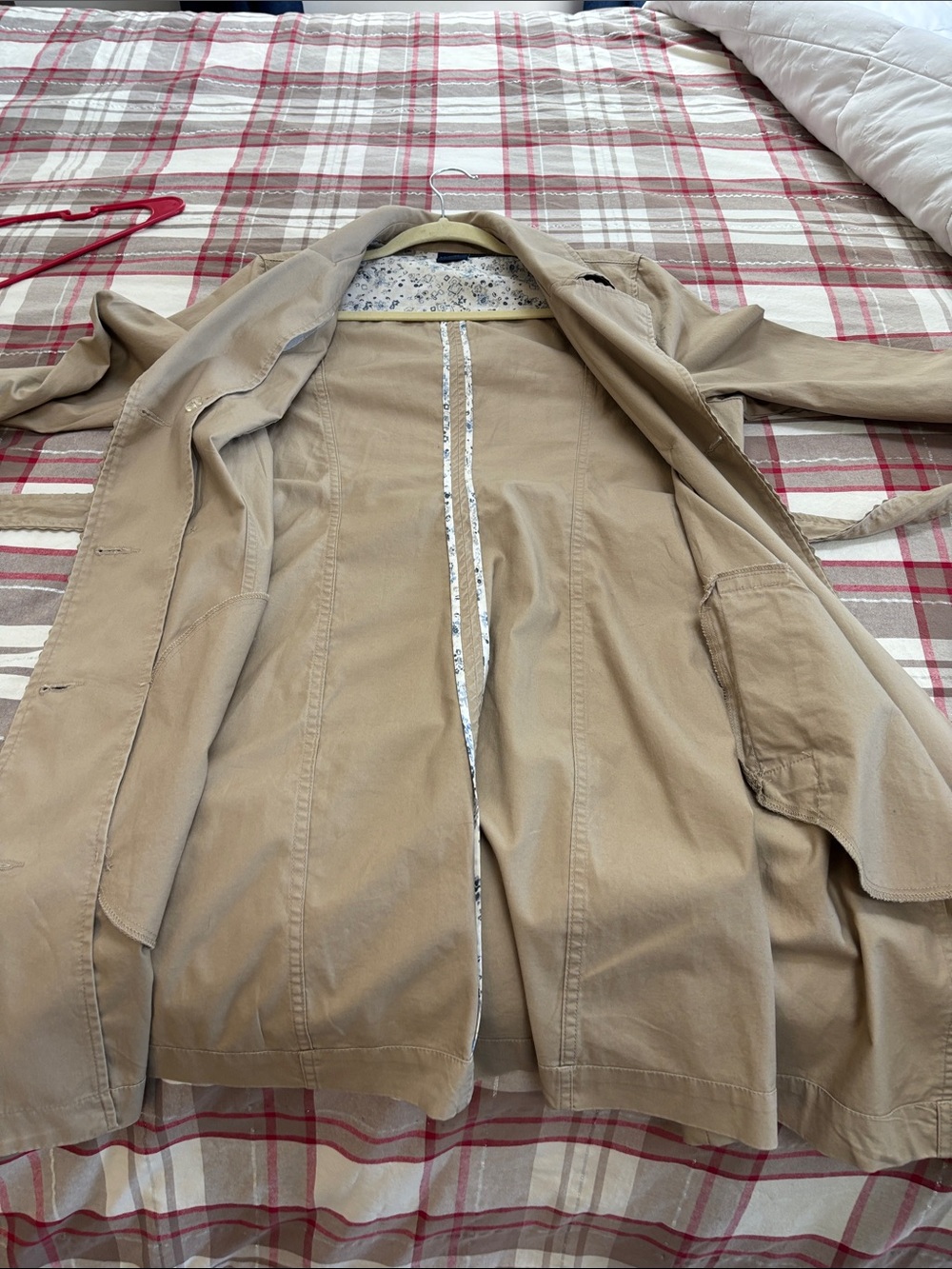 Sonoma Neutral Tan Double-Breasted Trench Coat with Belt - Picture 7 of 7